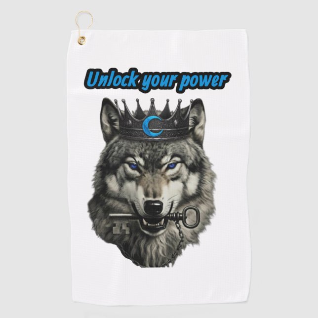 wolf king unlock your power golfhandtuch (Vorderseite)