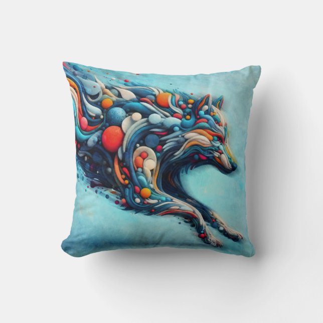 Wolf Kissen (Vorderseite)