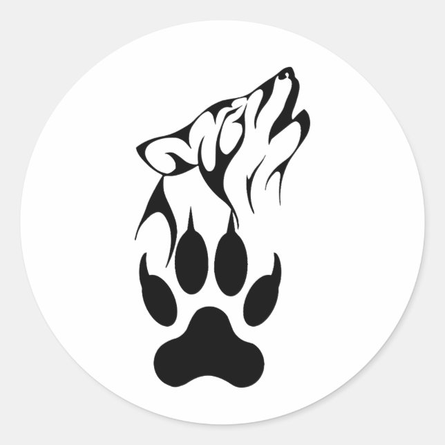 Wolf-Klassikprodukt Runder Aufkleber (Vorderseite)