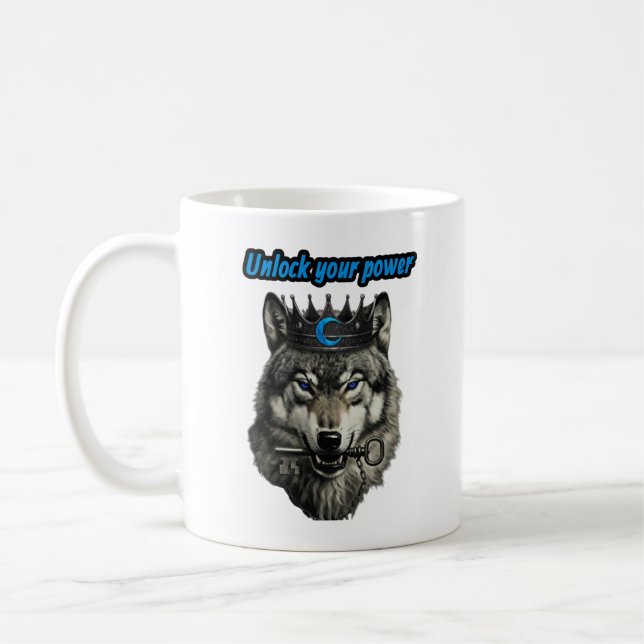 Wolf König, entfessle deine Macht Kaffeetasse (Links)
