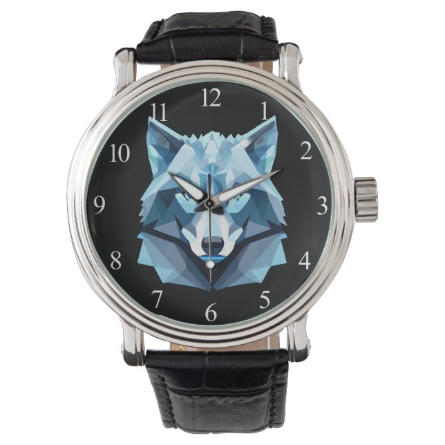 Wolf-Kopf Armbanduhr (Vorderseite)