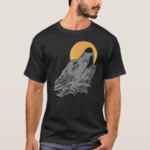Wolf Kopf Design Art Raubtier Aufdruck mit wi T-Shirt