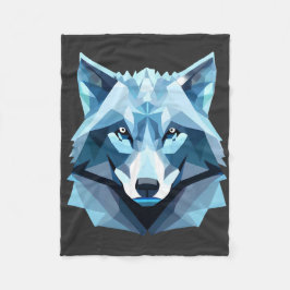 Wolf-Kopf Fleecedecke