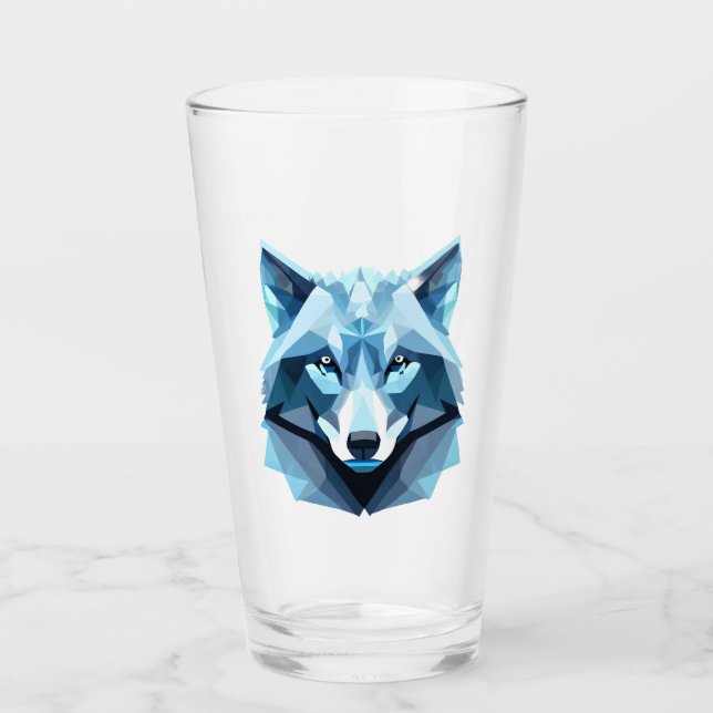 Wolf-Kopf Glas (Vorderseite)