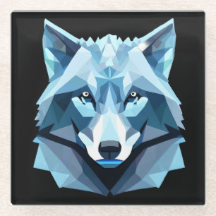 Wolf-Kopf Glasuntersetzer