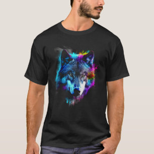 Wolf kunst bunt - Tiermotiv Kunstwerk Wolf T-Shirt