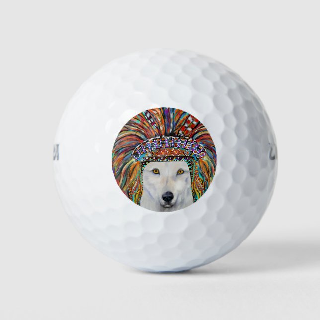 Wolf-Kunst Golfball (Vorderseite)