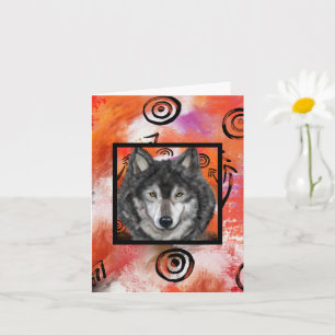 Wolf-Kunst Karte