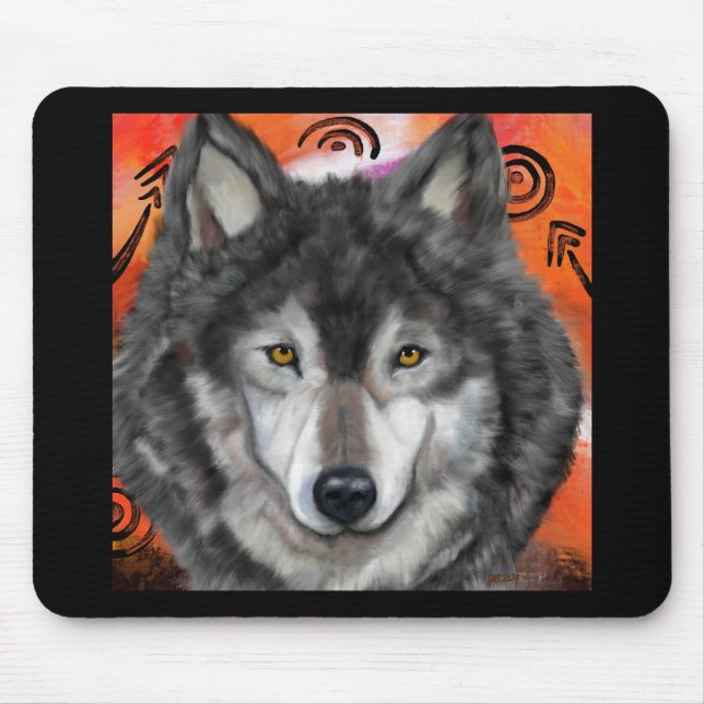 Wolf-Kunst Mousepad (Vorne)