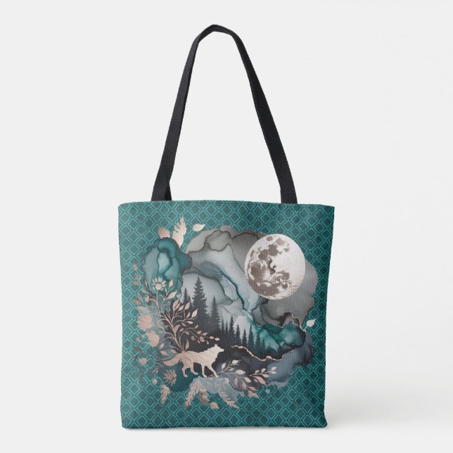 Wolf Landscape & Moon Aquamarin (Rückseite)