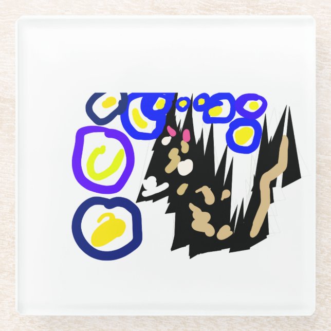 Wolf latte Halloween-Spaß Glasuntersetzer (Vorderseite)