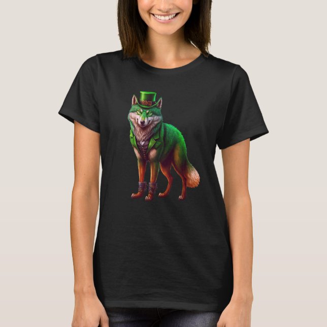 Wolf Leprechaun Wolf Irish Men Wo T-Shirt (Vorderseite)