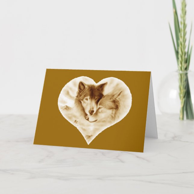 Wolf Liebe Karte (Vorderseite)
