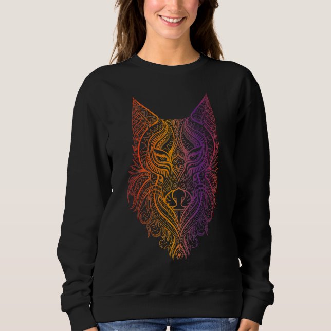 Wolf Liebe Wolves Tribal Tattoo Wolf 1 Sweatshirt (Vorderseite)