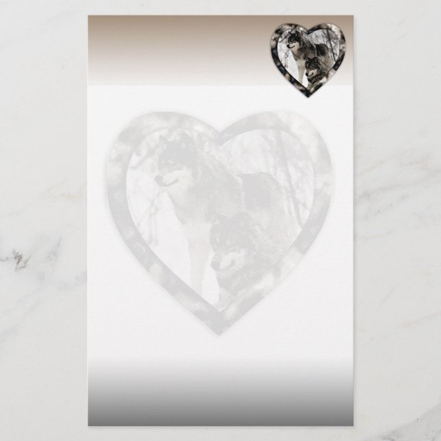 Wolf-Liebhaber Briefpapier (Vorderseite)