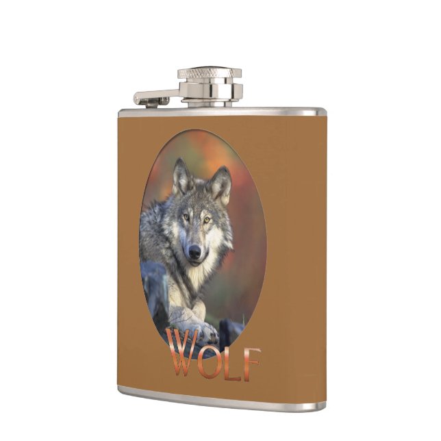 Wolf Liebhaber Kunst Flachmann (Links)