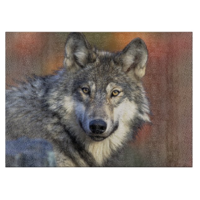Wolf Liebhaber Kunst Schneidebrett (Vorderseite)