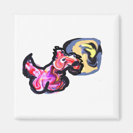 Wolf light moon  magnet