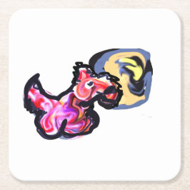 Wolf light moon  rechteckiger pappuntersetzer