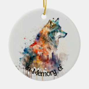 Wolf Logo Wolves Nature Custom Business Card Keramik Ornament