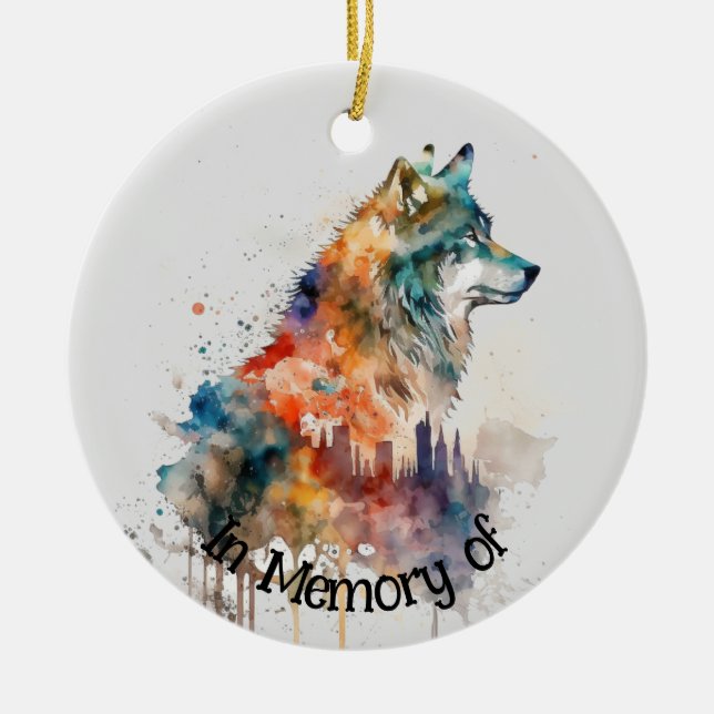 Wolf Logo Wolves Nature Custom Business Card Keramik Ornament (Vorne)