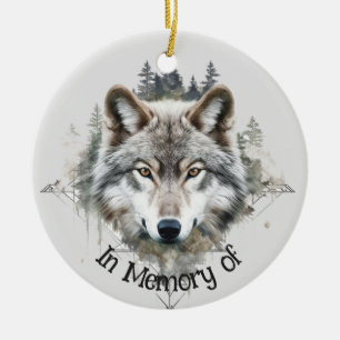 Wolf Logo Wolves Nature Custom Business Card Keramik Ornament