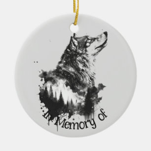 Wolf Logo Wolves Nature Custom Business Card Keramik Ornament
