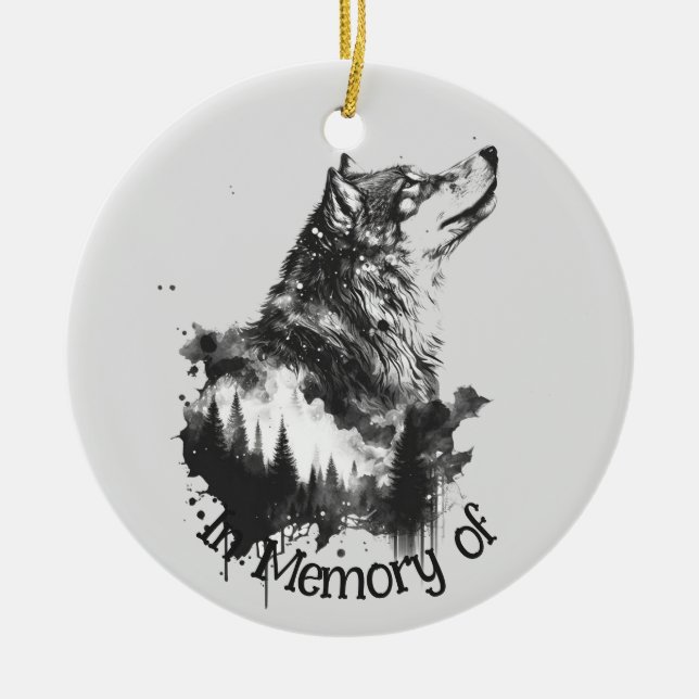 Wolf Logo Wolves Nature Custom Business Card Keramik Ornament (Vorne)