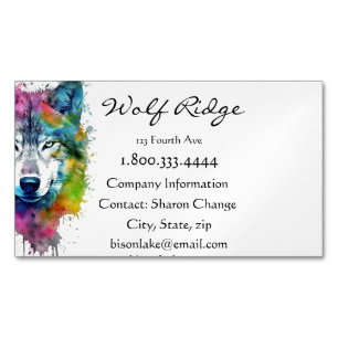 Wolf Logo Wolves Nature Custom Business Card Magnetische Visitenkarte
