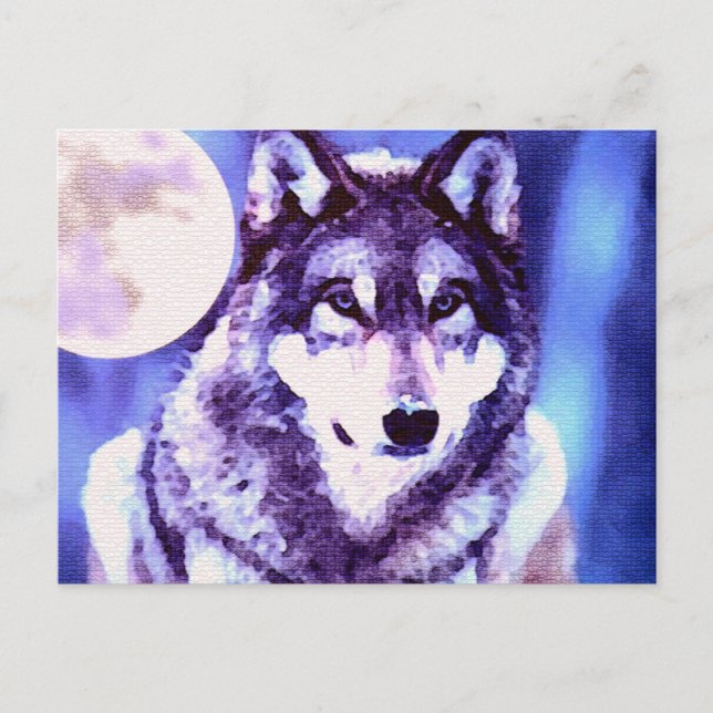 Wolf Look - Lonely Wolf Postkarte (Vorderseite)
