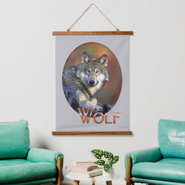 Wolf Lovers Wandteppich Mit Holzrahmen (Wohnzimmer)