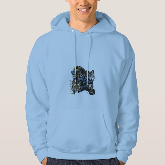 Wolf Löwe Tiger Grafik Pullover Hoodie  (Vorderseite)