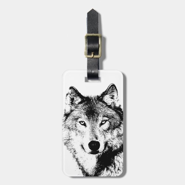 Wolf Luggage Tag Gepäckanhänger (Vorderseite vertikal)