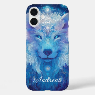 Wolf Magie Blau iPhone 16 Plus Hülle