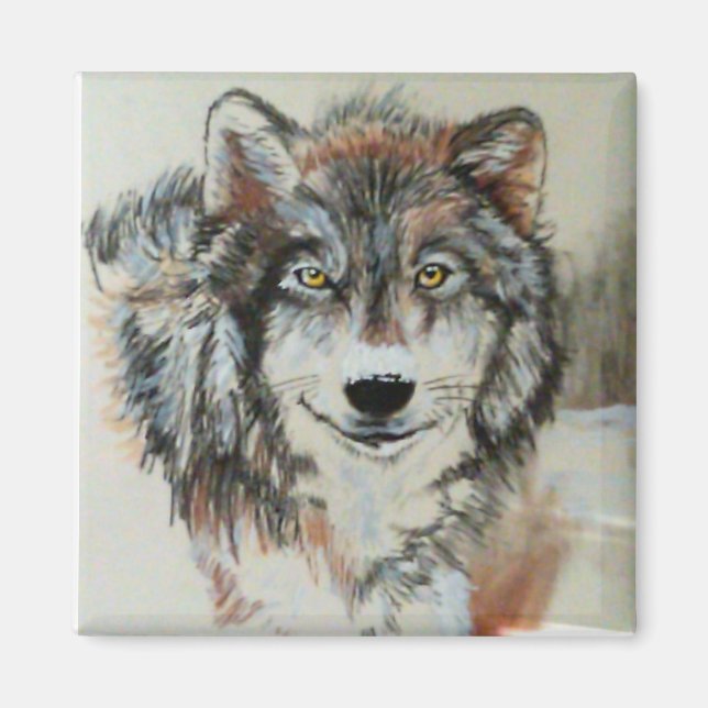 Wolf Magnet - Originelle Kunst (Vorne)