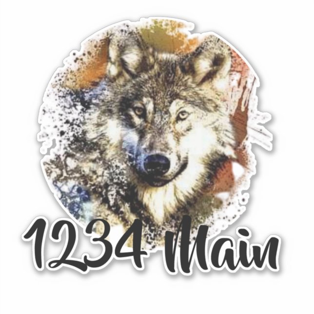 Wolf-Mailbox Aufkleber (Vorderseite)