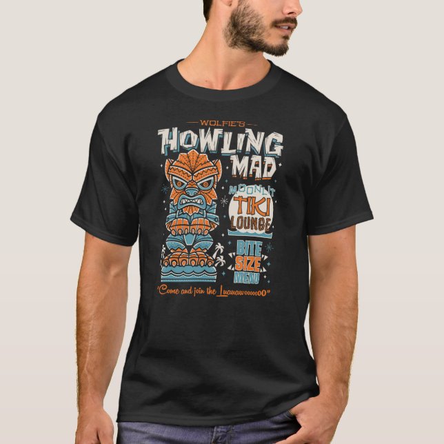 Wolf Man Creepy Cute Tiki Lounge - Vacation Surf M T-Shirt (Vorderseite)