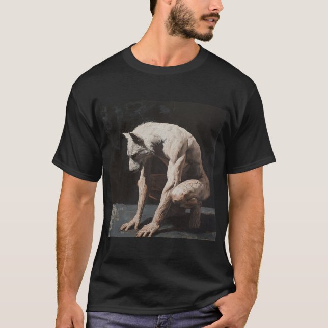 Wolf Man Painting - T - Shirt (Vorderseite)