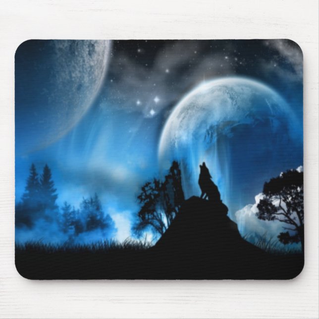 Wolf-Mausunterlage Mousepad (Vorne)