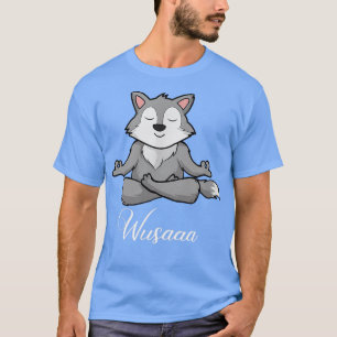 Wolf Meditation Sonnenblume atmen Deep wusaaa Ruhe T-Shirt