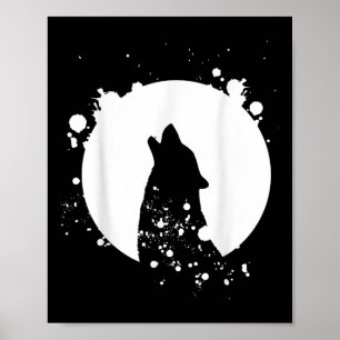 Wolf Men Silhouette Animal Motif Umwelt Poster