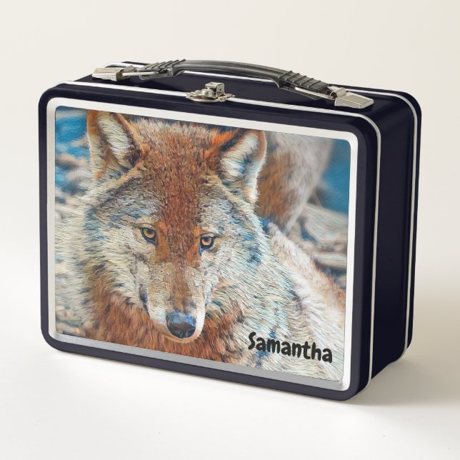 Wolf Metal Lunchbox (Vorderseite)
