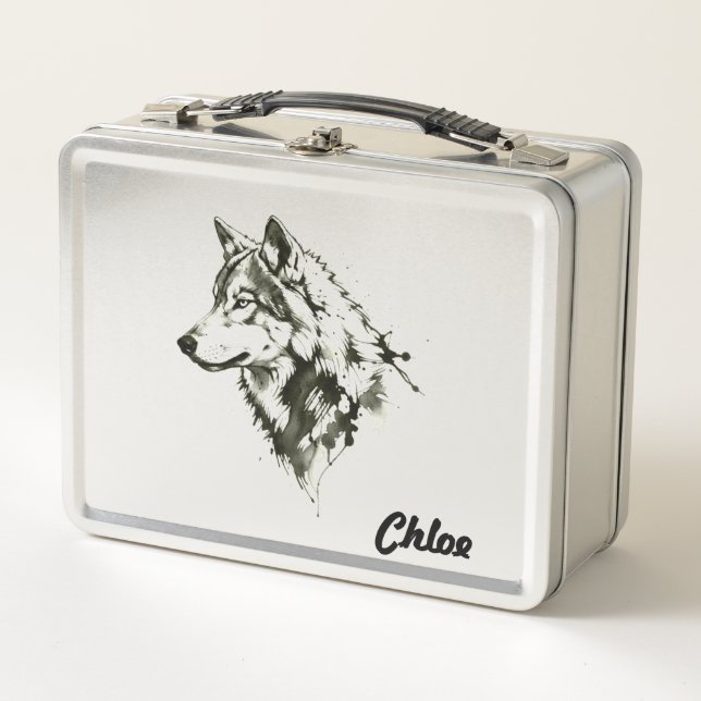 Wolf Metall Brotdose (Vorderseite)