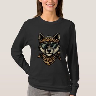Wolf mit Leopard Scarf Tiertrage Sonnenblase T-Shirt