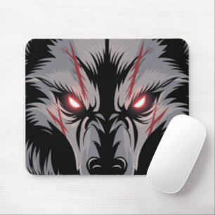 Wolf mit leuchtenden roten Augen bekämen Mousepad