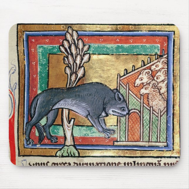 Wolf Mitgliedstaates Roy A außerhalb eines Schafs Mousepad (Vorne)