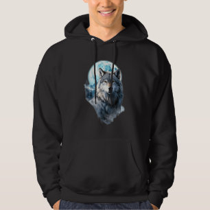 Wolf Mond Grafik Heulend ,Unter Vollmondnacht Hoodie