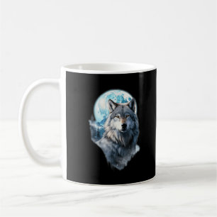 Wolf Mond Grafik Heulend ,unter Vollmondnacht Kaffeetasse