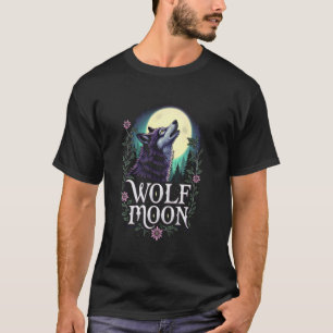 Wolf-Mond-Grafik - Lila Wolf & Vollmond für Wo T-Shirt