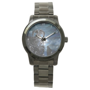 Wolf Mond - Wolf mit Golem Armbanduhr